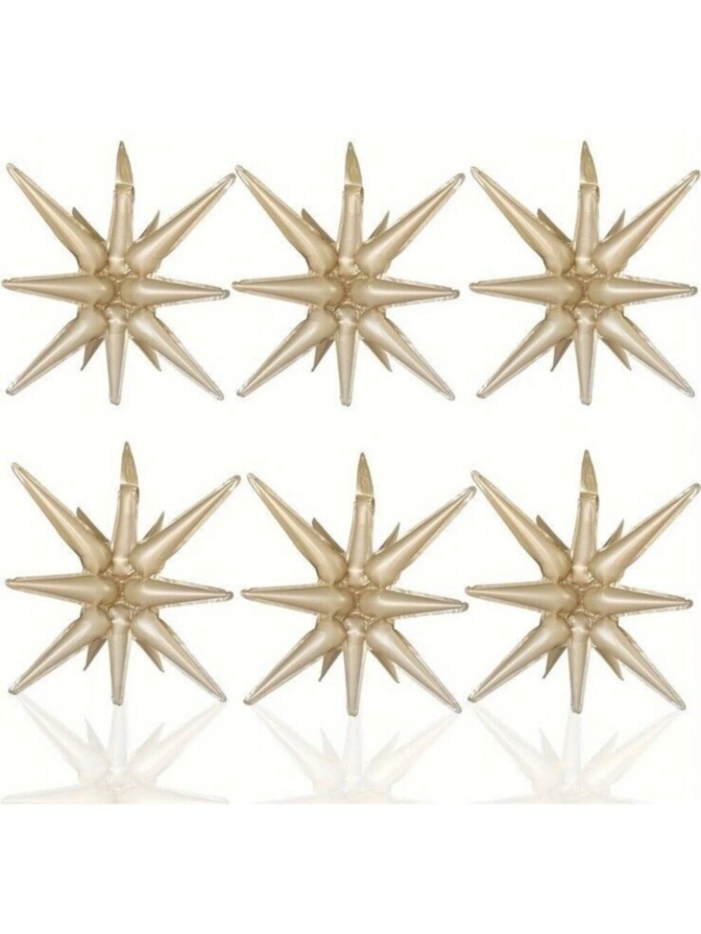 6 piece Explosion Star Foil Balloon CARAMEL Decorations Birthday Party Wedding